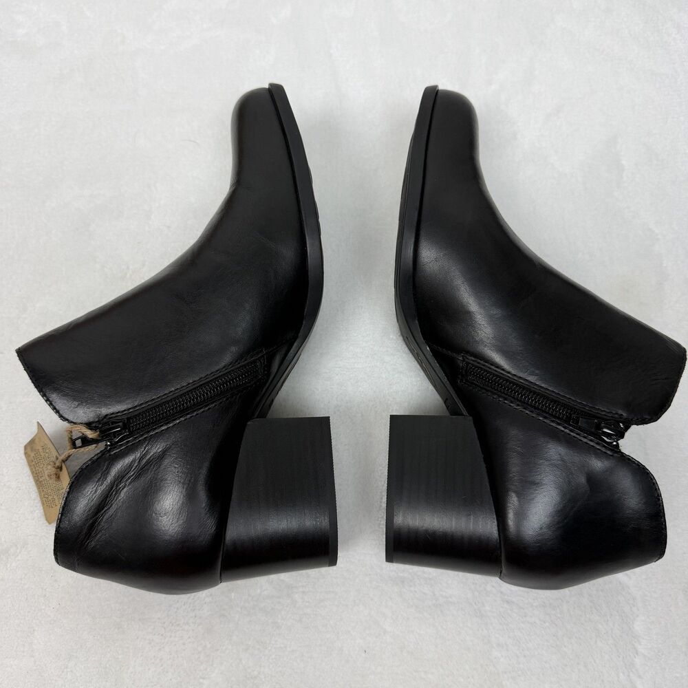 Born Boots Womens Size 10 Black Leather Kenzy Ankle Booties Side Zip Comfort - Picture 8 of 11